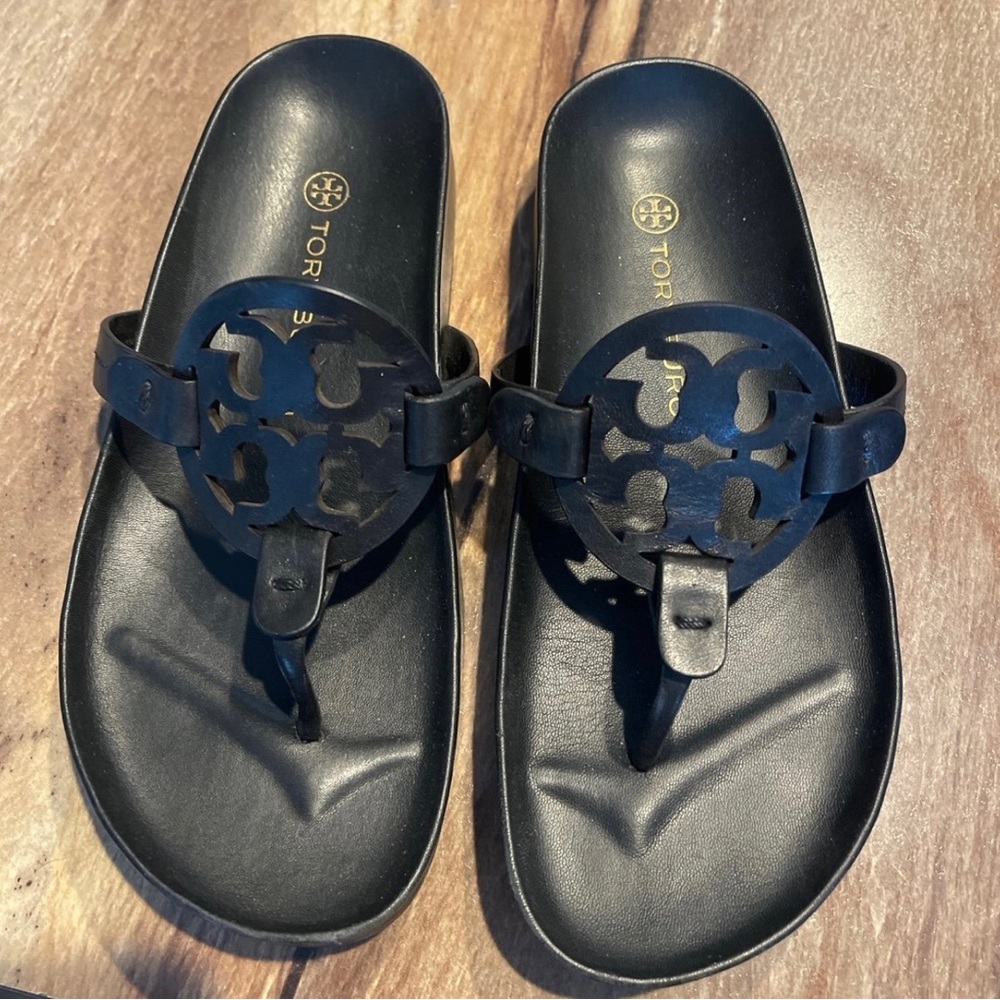 Tory Burch Miller Cloud Sz 6 Black Excellent Condition